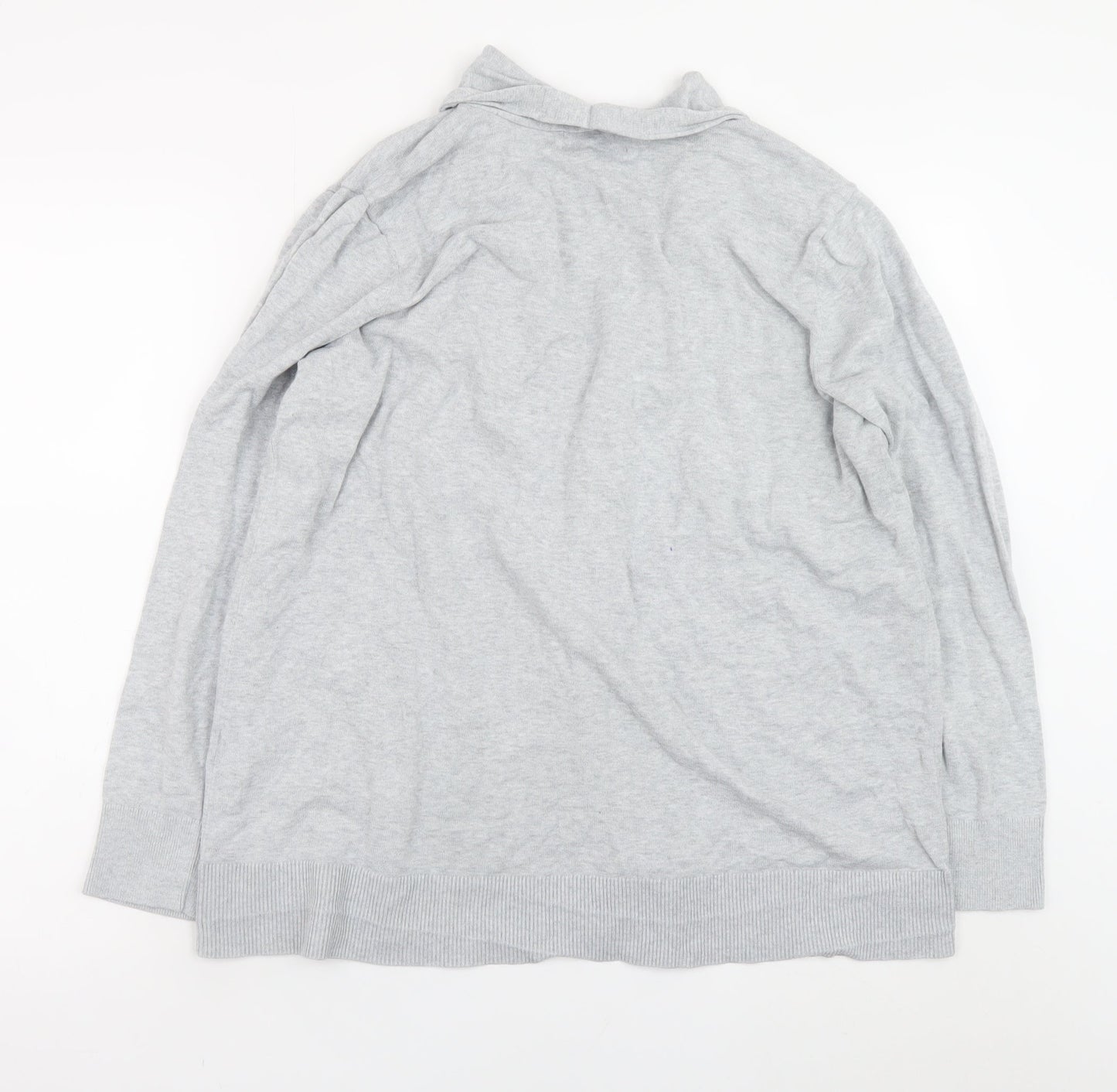 Womens UK Size L Lands' End Grey Cardigan Jumper