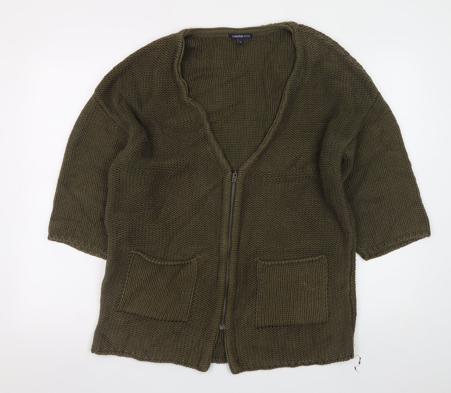 Womens UK Size 12 Marks and Spencer Green Cardigan Jumper