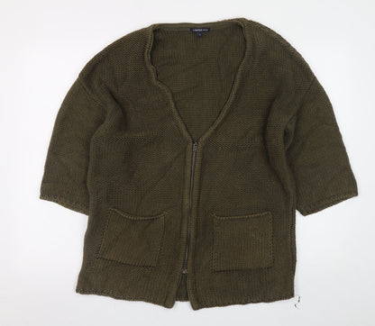 Womens UK Size 12 Marks and Spencer Green Cardigan Jumper