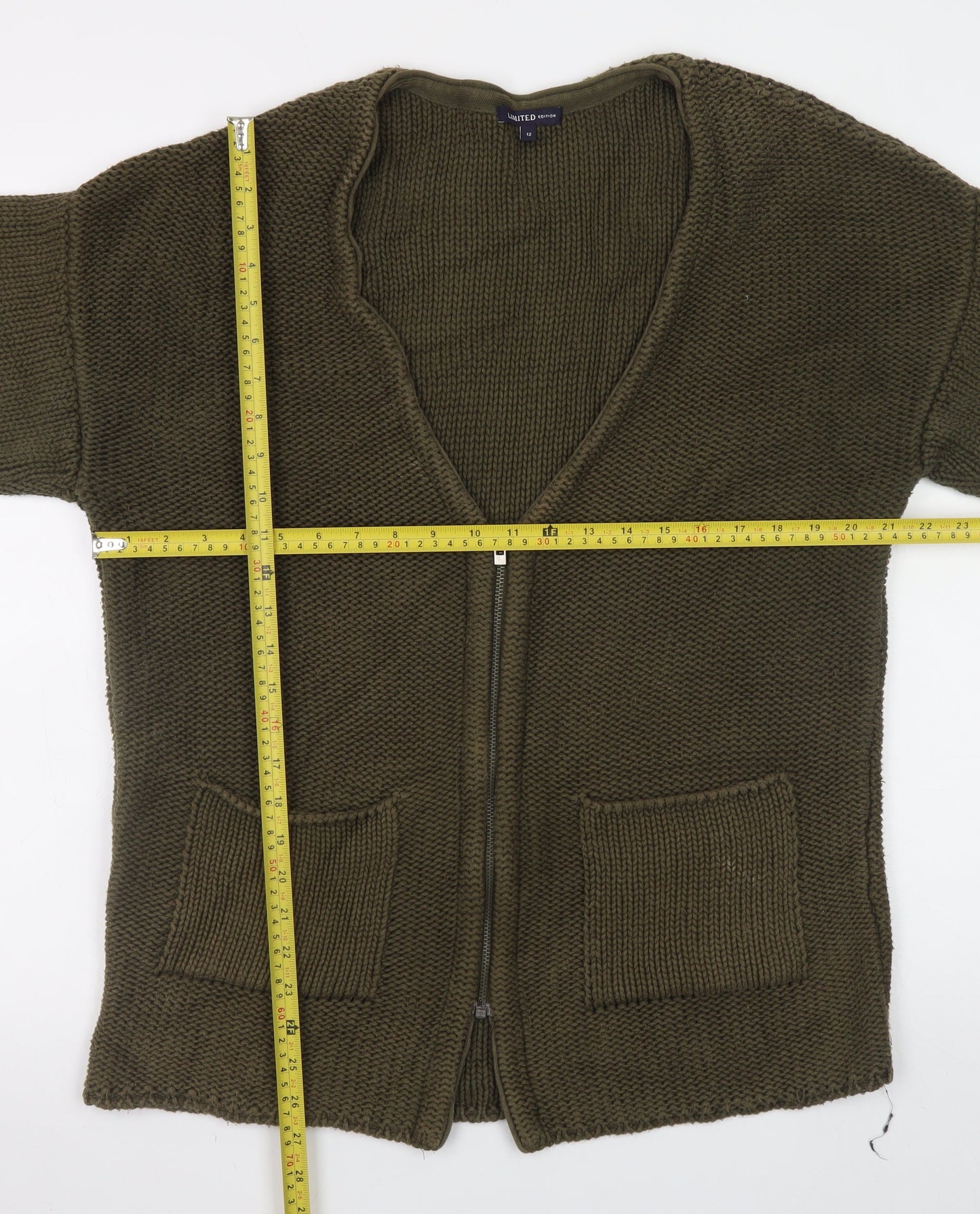 Womens UK Size 12 Marks and Spencer Green Cardigan Jumper