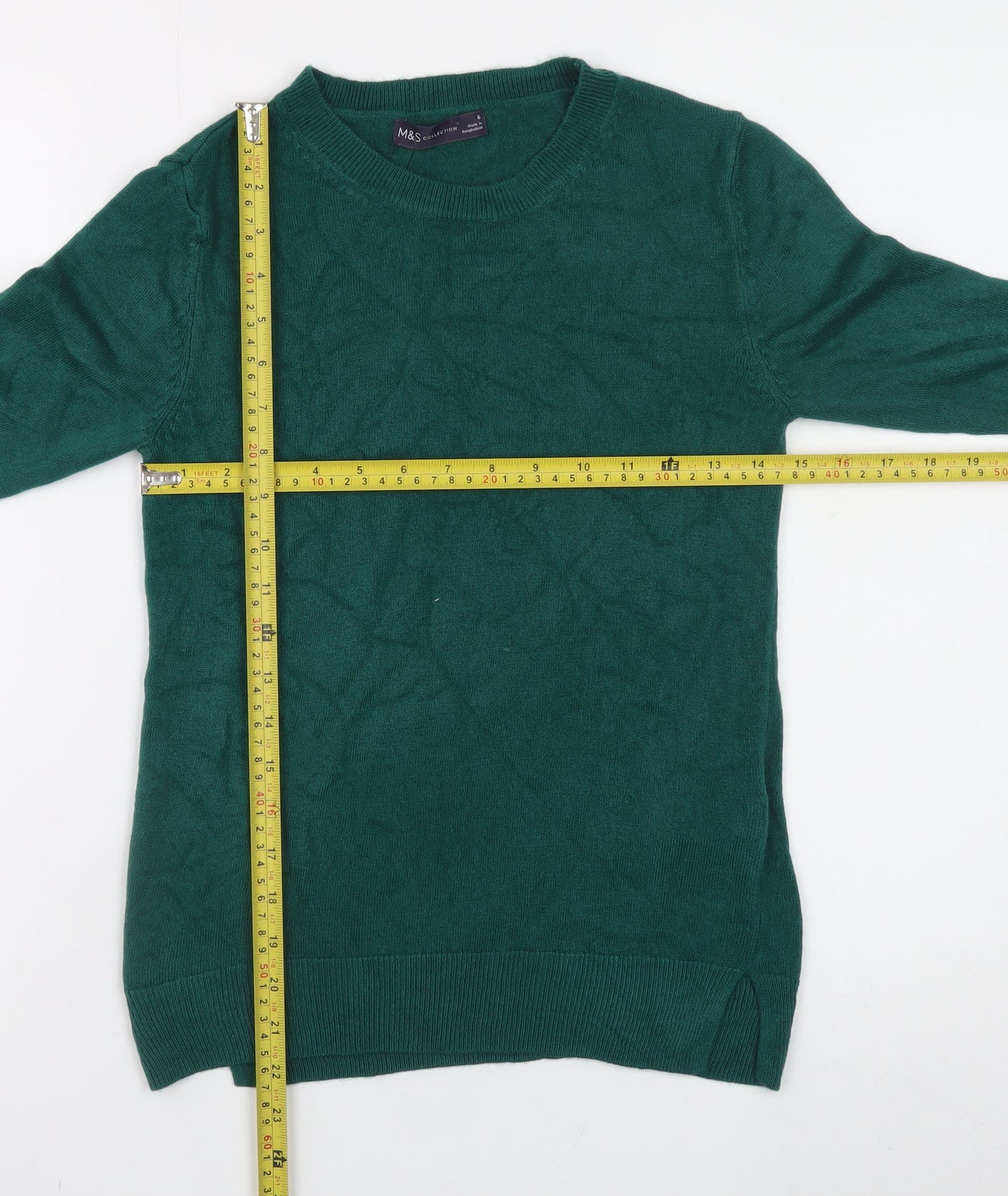Womens UK Size 6 Marks and Spencer Green Pullover Jumper