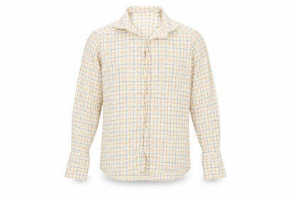 Gresham Blake Men's Beige Check Long Sleeve Cotton Shirt Size 15