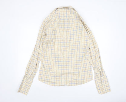 Gresham Blake Men's Beige Check Long Sleeve Cotton Shirt Size 15