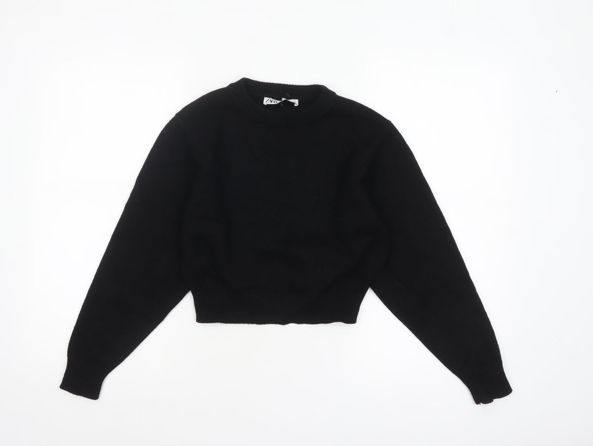 Womens UK Size S Zara Black Pullover Jumper