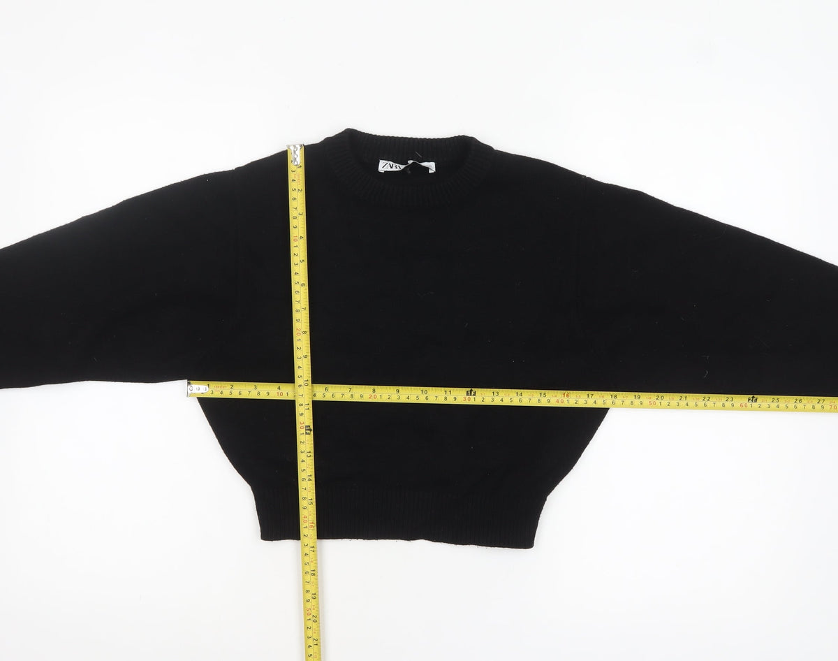 Womens UK Size S Zara Black Pullover Jumper