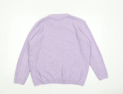 Womens UK Size L Envy Purple Pullover Jumper