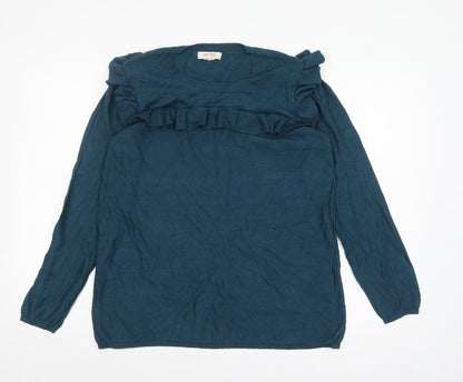 Womens UK Size 14 Fat Face Blue Pullover Jumper