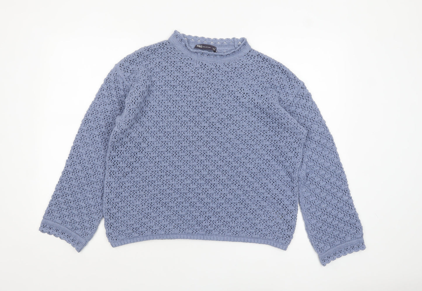 Womens UK Size M Marks and Spencer Blue Pullover Jumper
