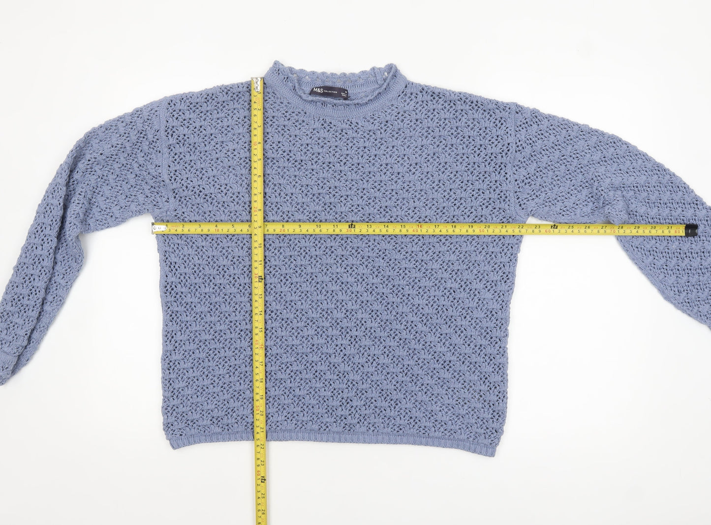 Womens UK Size M Marks and Spencer Blue Pullover Jumper