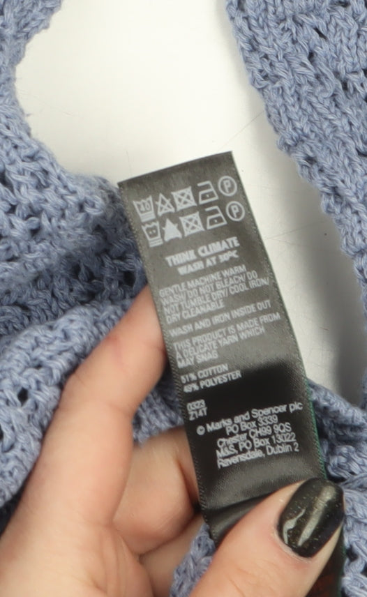 Womens UK Size M Marks and Spencer Blue Pullover Jumper