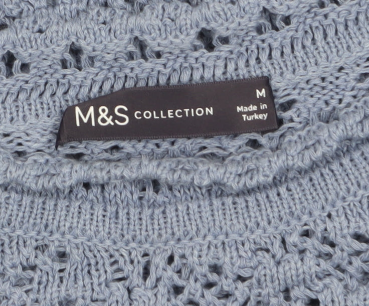Womens UK Size M Marks and Spencer Blue Pullover Jumper
