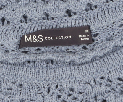 Womens UK Size M Marks and Spencer Blue Pullover Jumper