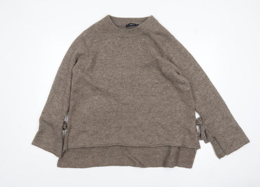 Womens UK Size 8 Zara Beige Pullover Jumper