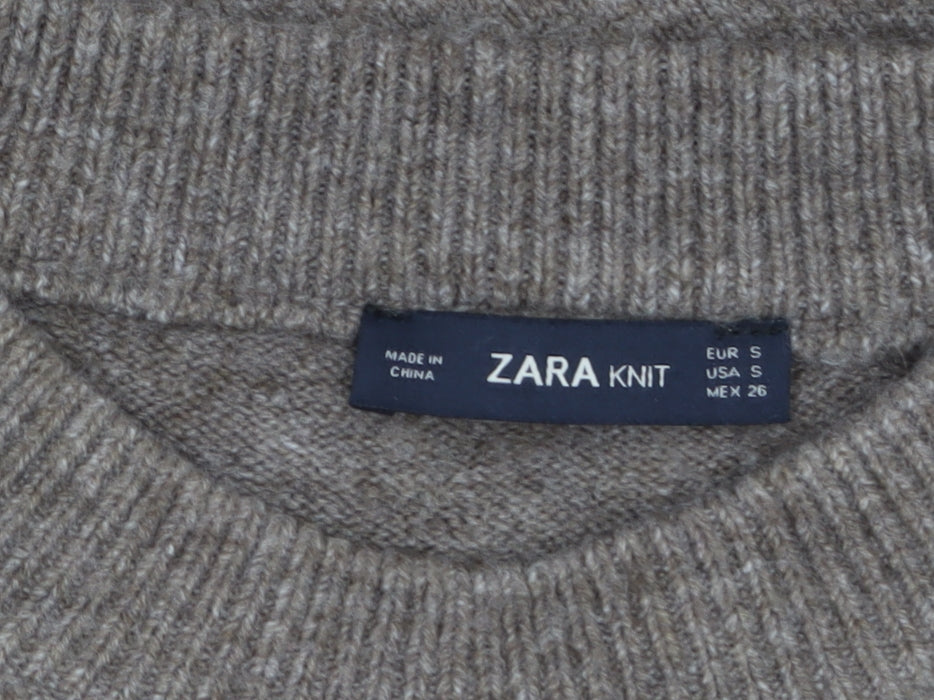 Womens UK Size 8 Zara Beige Pullover Jumper