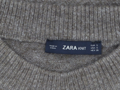 Womens UK Size 8 Zara Beige Pullover Jumper