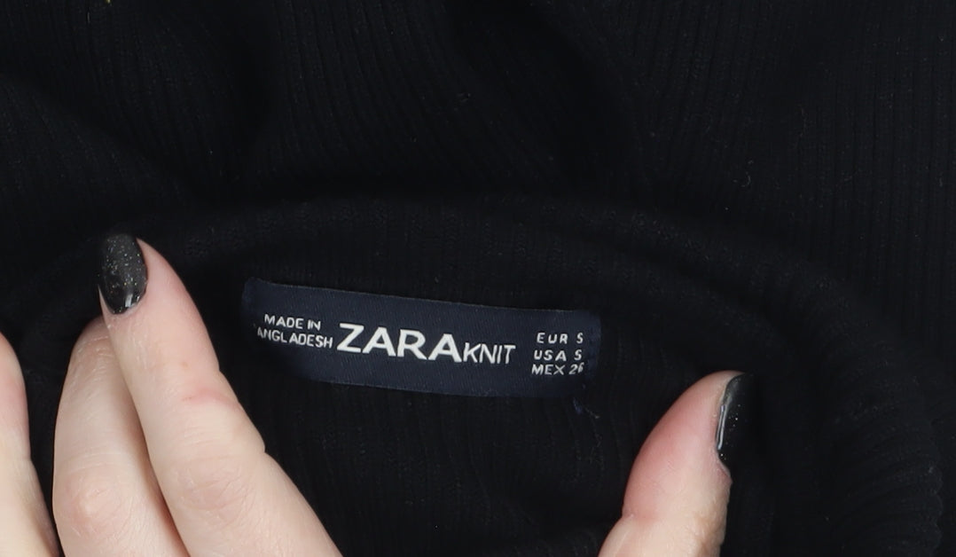 Womens UK Size S Zara Black Pullover Jumper