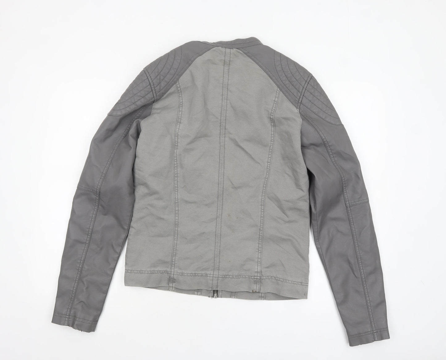 Womens UK Size XS GUESS Grey Biker Coat