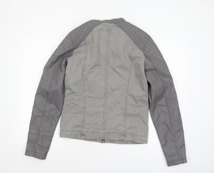 Womens UK Size XS GUESS Grey Biker Coat