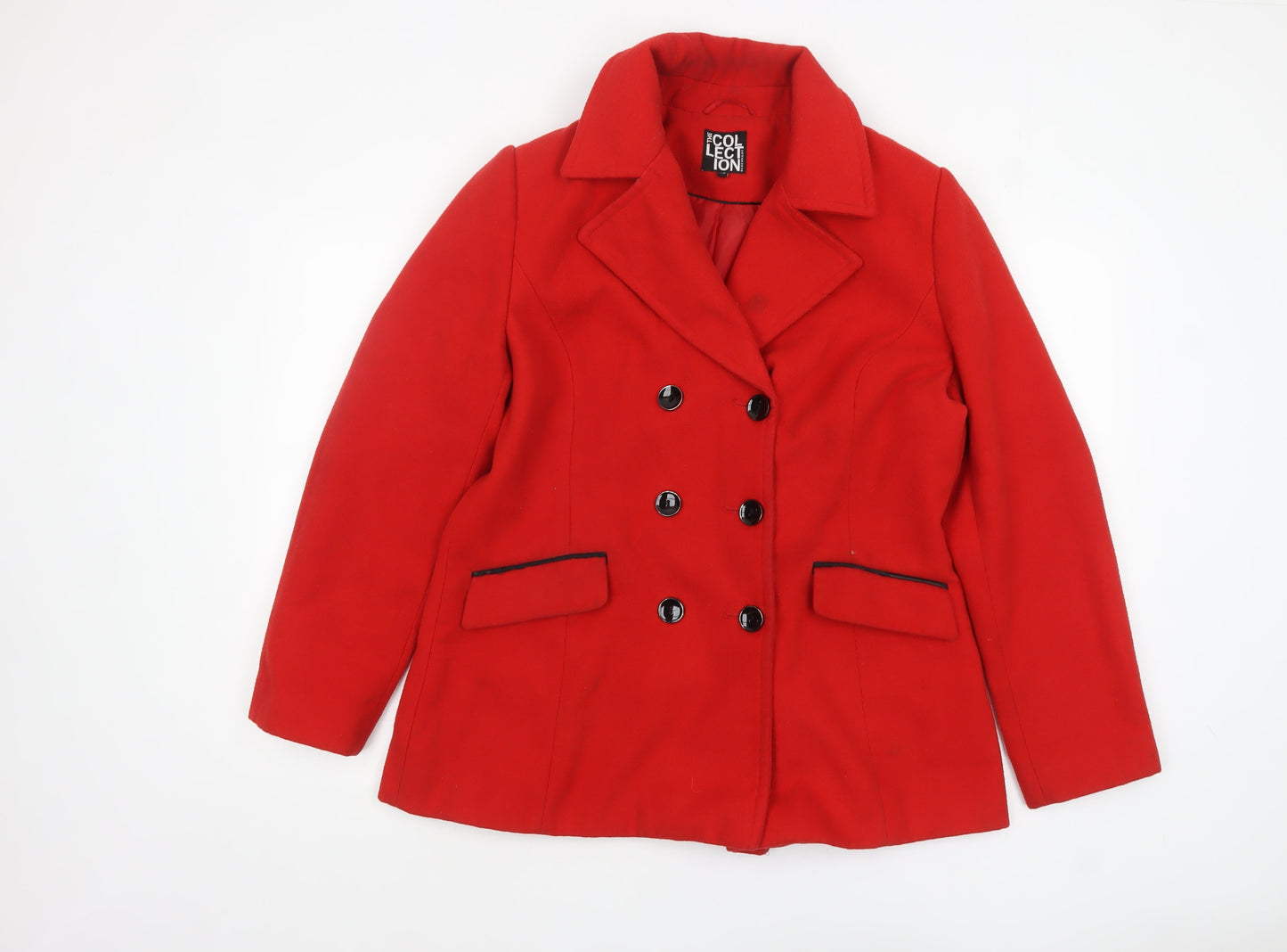 Womens UK Size 16 Debenhams Red Pea Coat