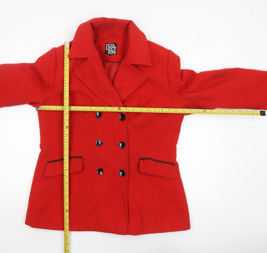 Womens UK Size 16 Debenhams Red Pea Coat