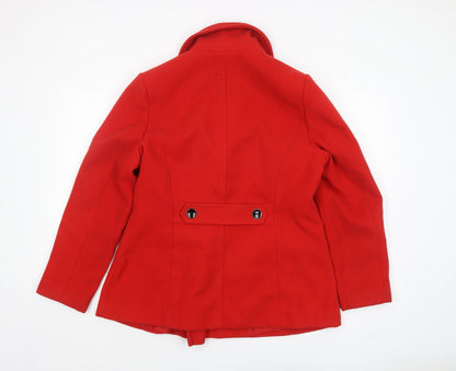 Womens UK Size 16 Debenhams Red Pea Coat