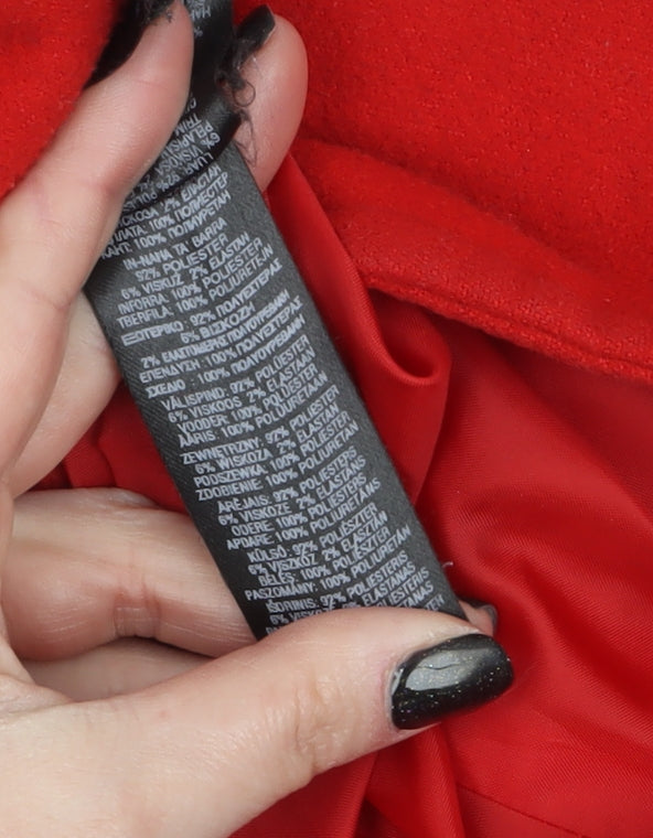 Womens UK Size 16 Debenhams Red Pea Coat