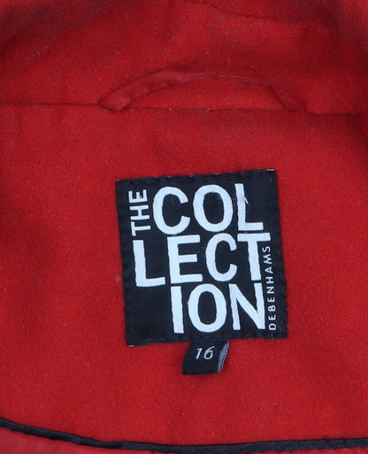 Womens UK Size 16 Debenhams Red Pea Coat