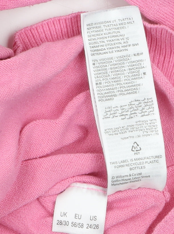 Womens UK Size 28 JD Williams Pink Pullover Jumper