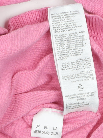 Womens UK Size 28 JD Williams Pink Pullover Jumper