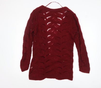 Womens UK Size 12 Atmosphere Red Cardigan Jumper