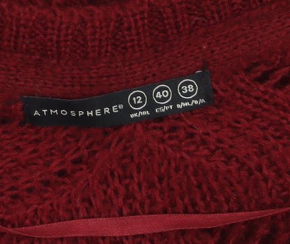 Womens UK Size 12 Atmosphere Red Cardigan Jumper