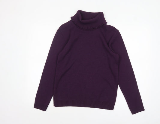 Womens UK Size M Pure & Natural Purple Pullover Jumper