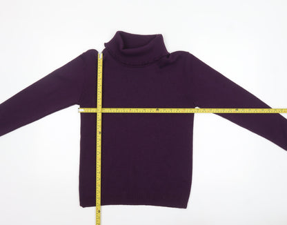 Womens UK Size M Pure & Natural Purple Pullover Jumper