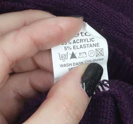 Womens UK Size M Pure & Natural Purple Pullover Jumper