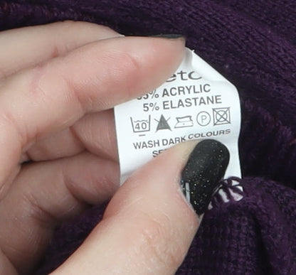 Womens UK Size M Pure & Natural Purple Pullover Jumper
