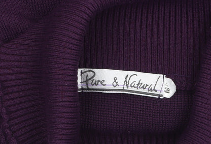 Womens UK Size M Pure & Natural Purple Pullover Jumper