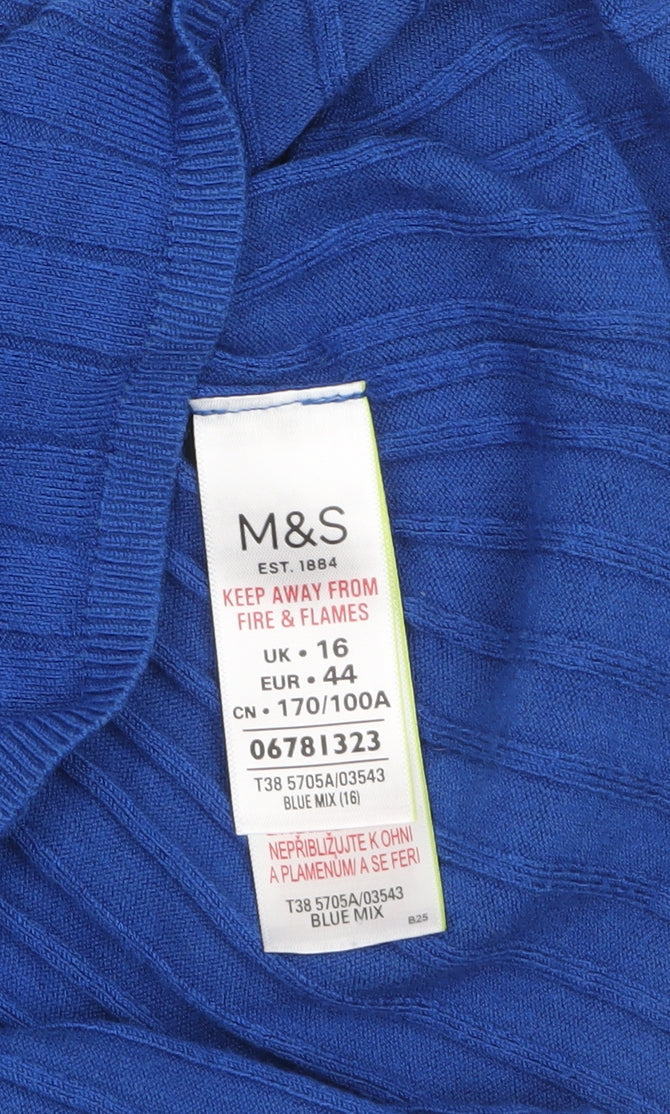 Womens UK Size 16 Marks and Spencer Blue Pullover Jumper