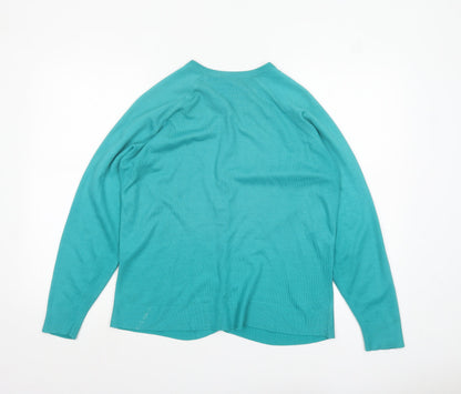 Womens UK Size 16 Canda Green Cardigan Jumper