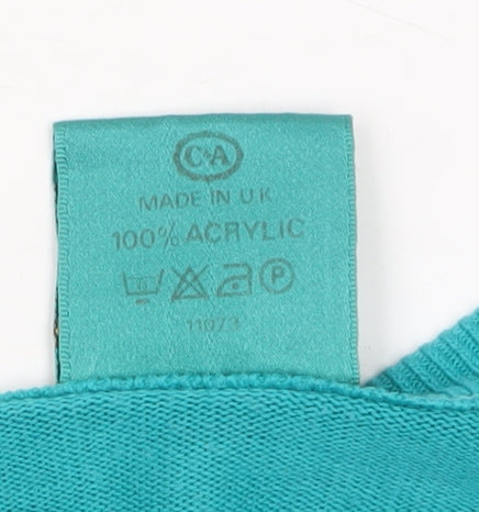 Womens UK Size 16 Canda Green Cardigan Jumper