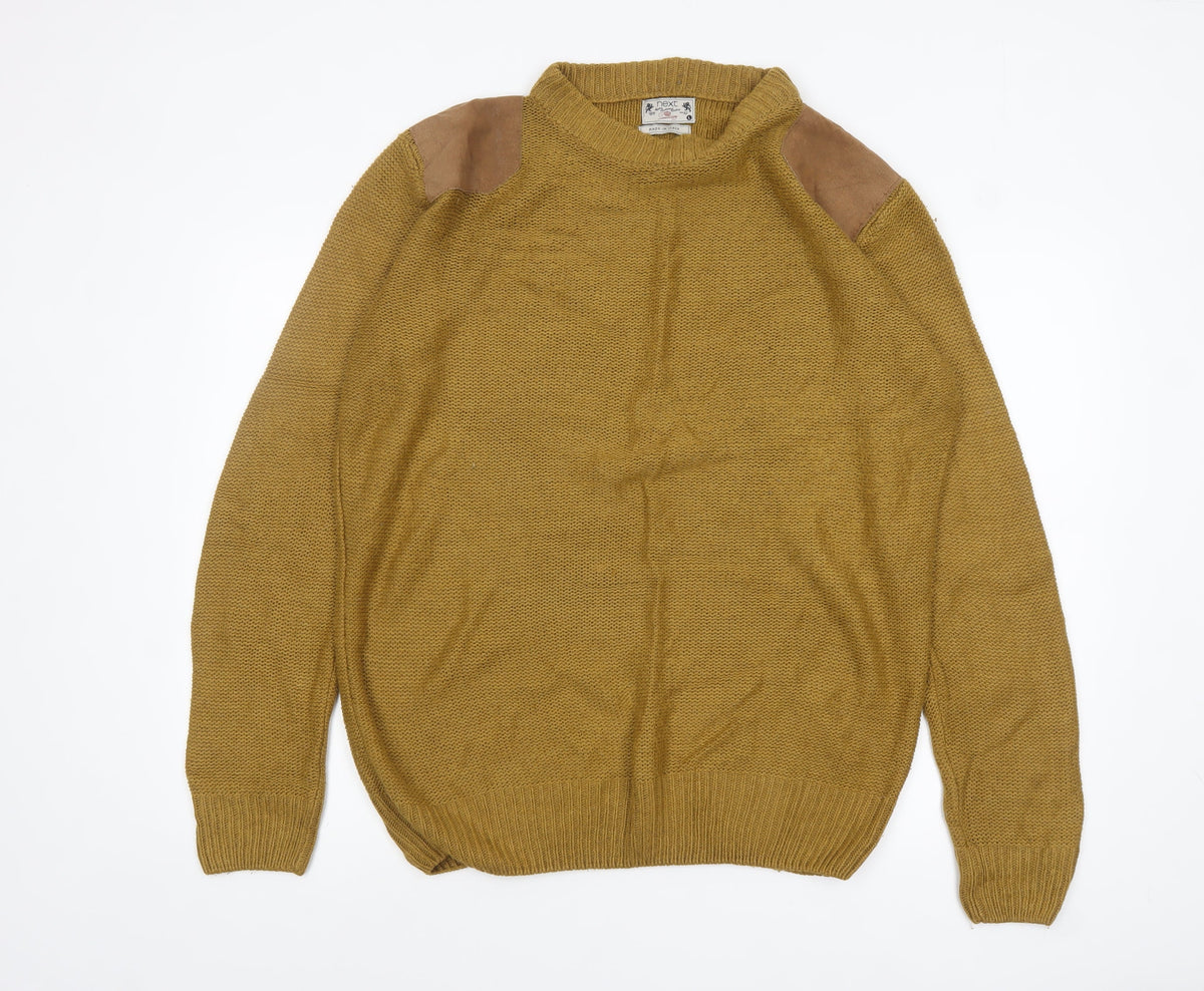 Mens UK Size L NEXT Brown Pullover Jumper