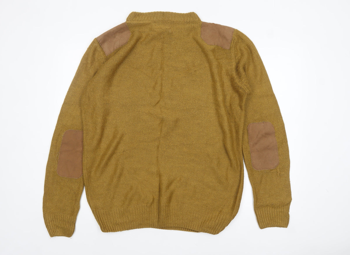 Mens UK Size L NEXT Brown Pullover Jumper
