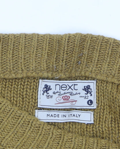 Mens UK Size L NEXT Brown Pullover Jumper