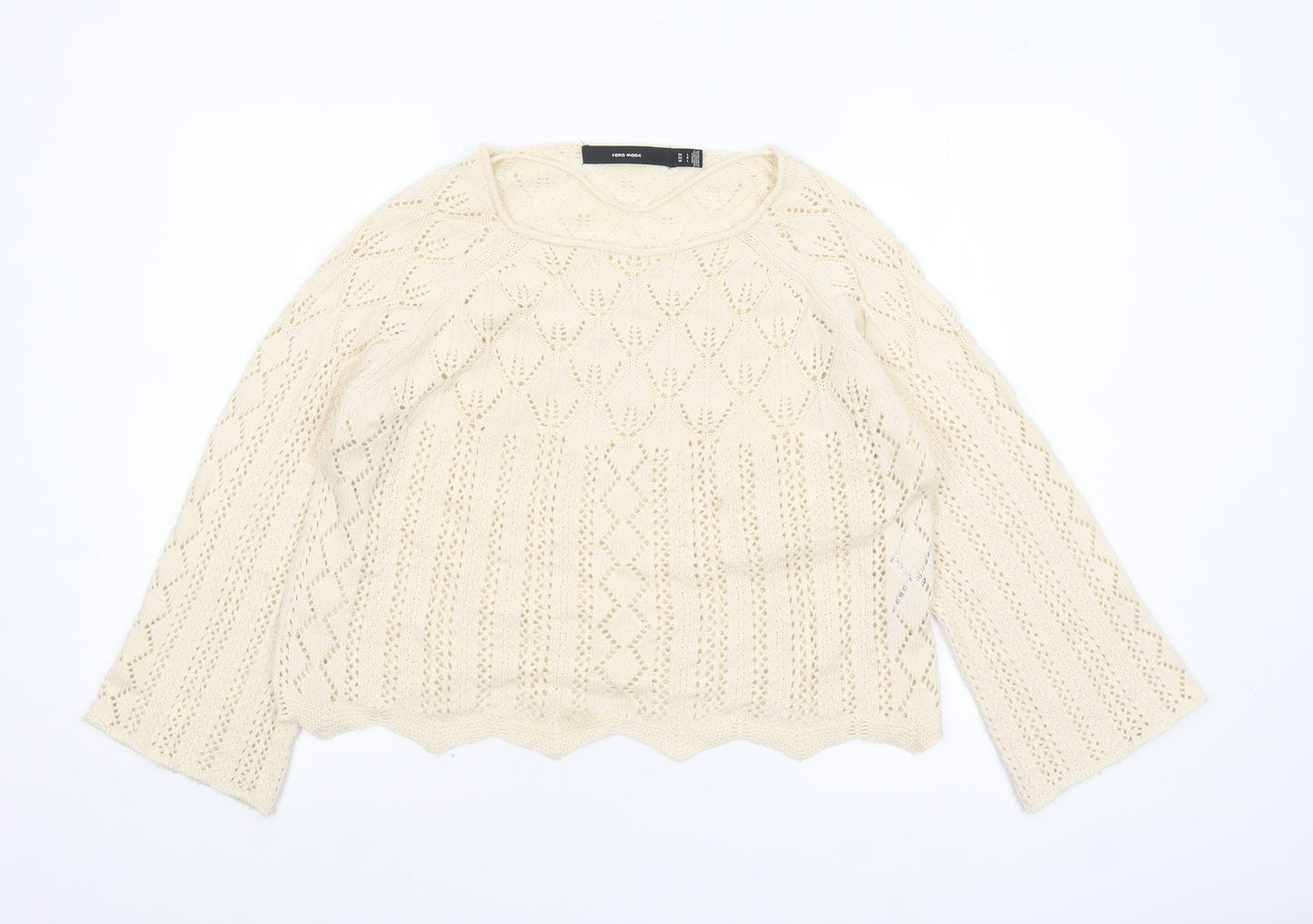Womens UK Size 12 VERO MODA Ivory Pullover Jumper