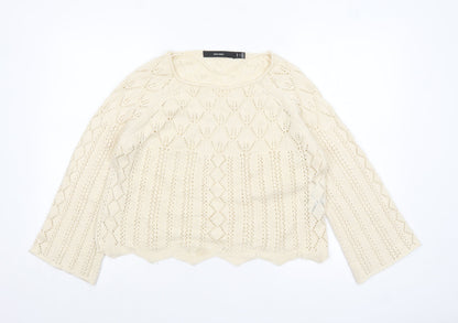 Womens UK Size 12 VERO MODA Ivory Pullover Jumper