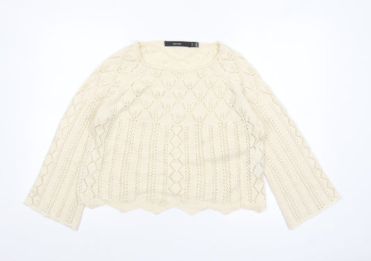 Womens UK Size 12 VERO MODA Ivory Pullover Jumper