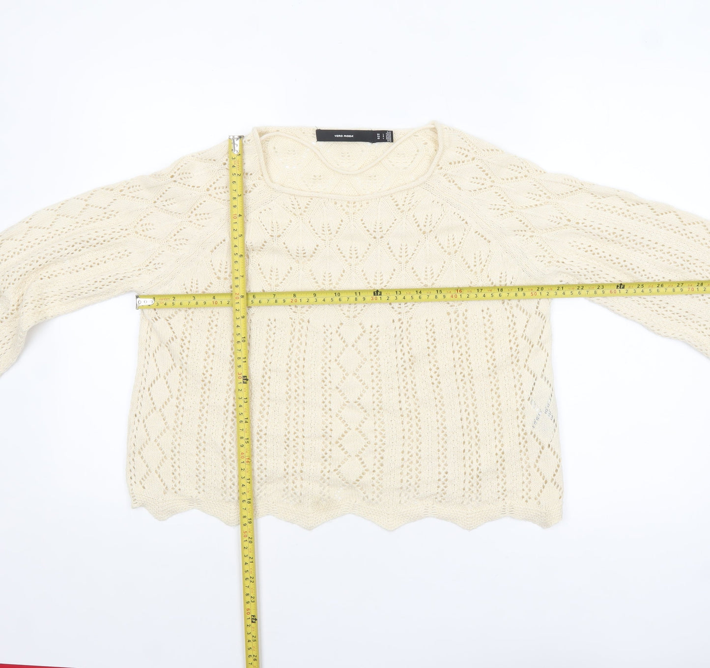 Womens UK Size 12 VERO MODA Ivory Pullover Jumper