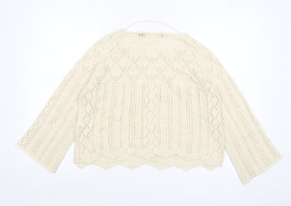Womens UK Size 12 VERO MODA Ivory Pullover Jumper