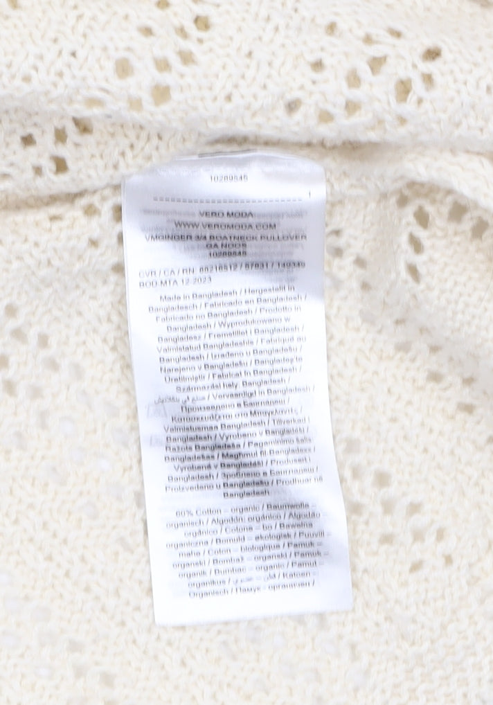 Womens UK Size 12 VERO MODA Ivory Pullover Jumper