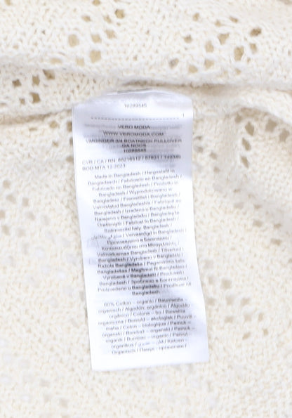 Womens UK Size 12 VERO MODA Ivory Pullover Jumper