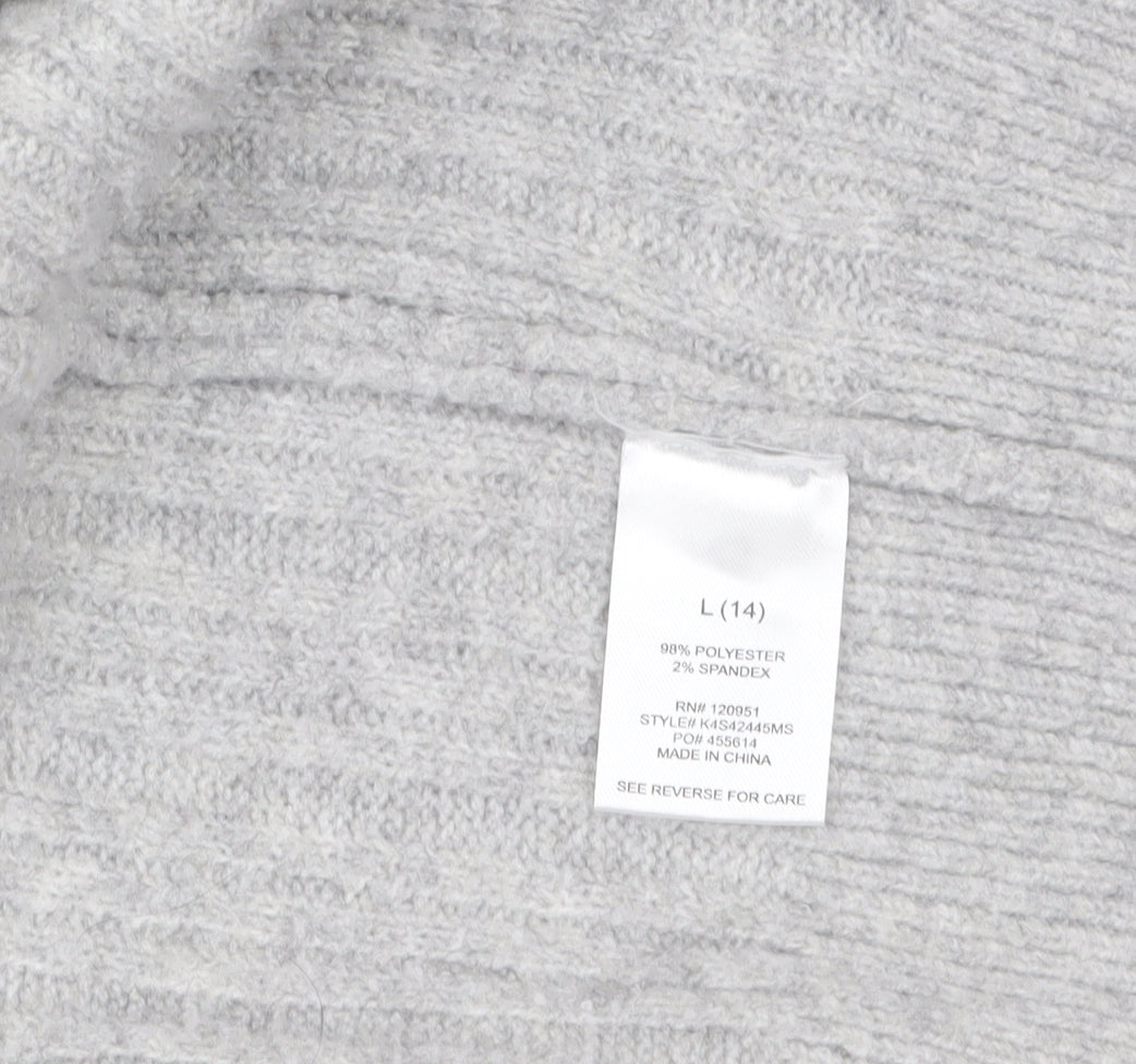 Womens UK Size L Pink Republic Grey Cardigan Jumper